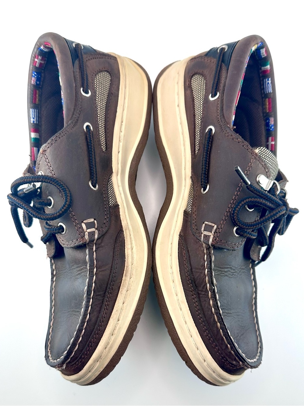 Earth Shoe Marcos Men's Brown Leather Boat Shoes size 10.5